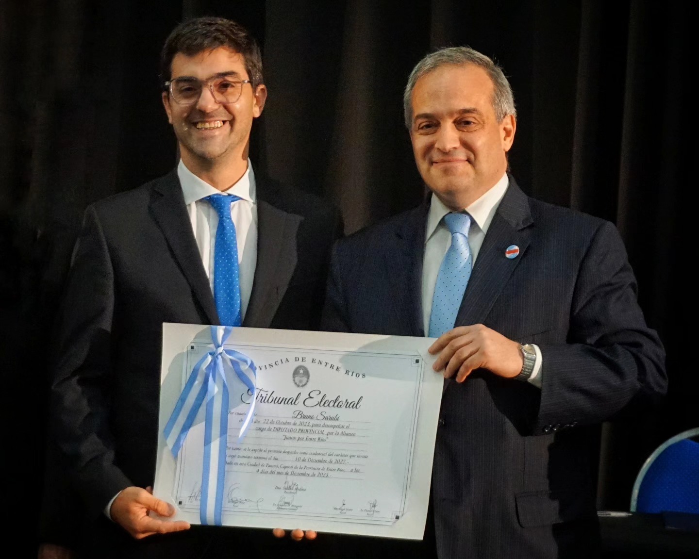 Sarubi recibió el diploma de Diputado Provincial
