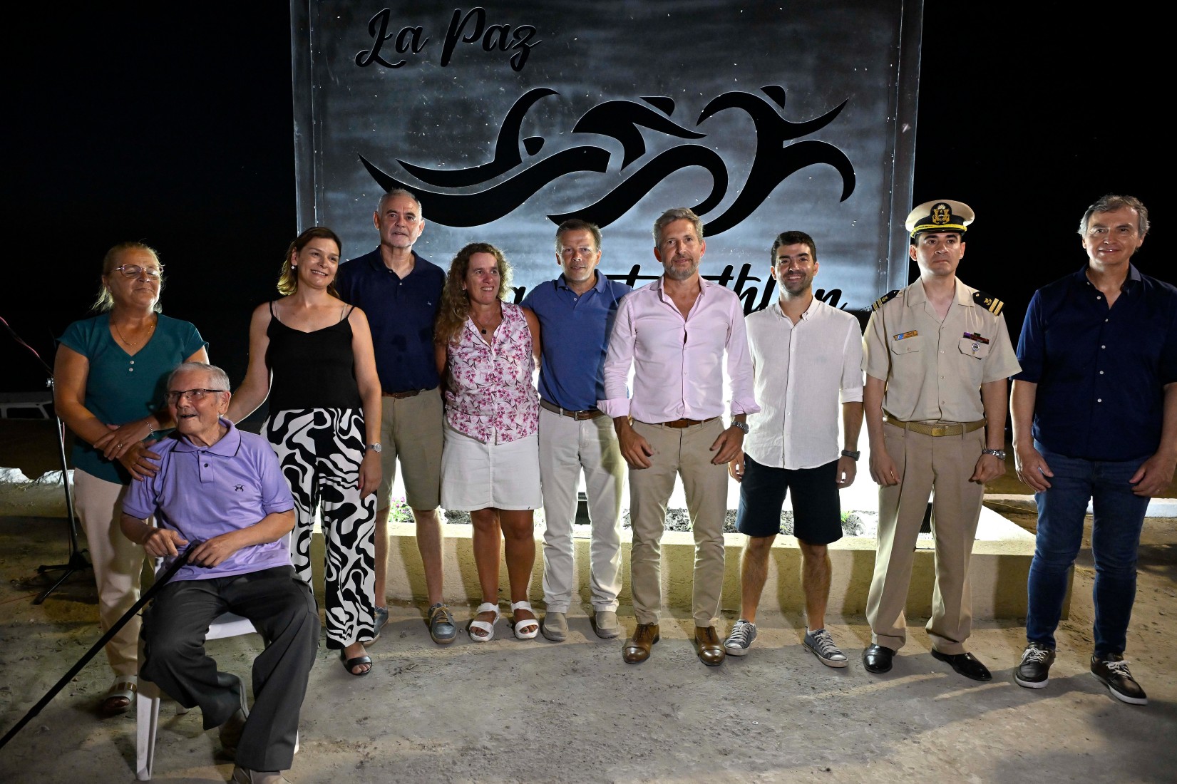 Frigerio participó en la apertura de los 40 años del Triatlón Internacional de La Paz