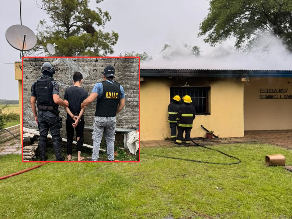 Detuvieron a un sospechoso por el incendio de una escuela rural
