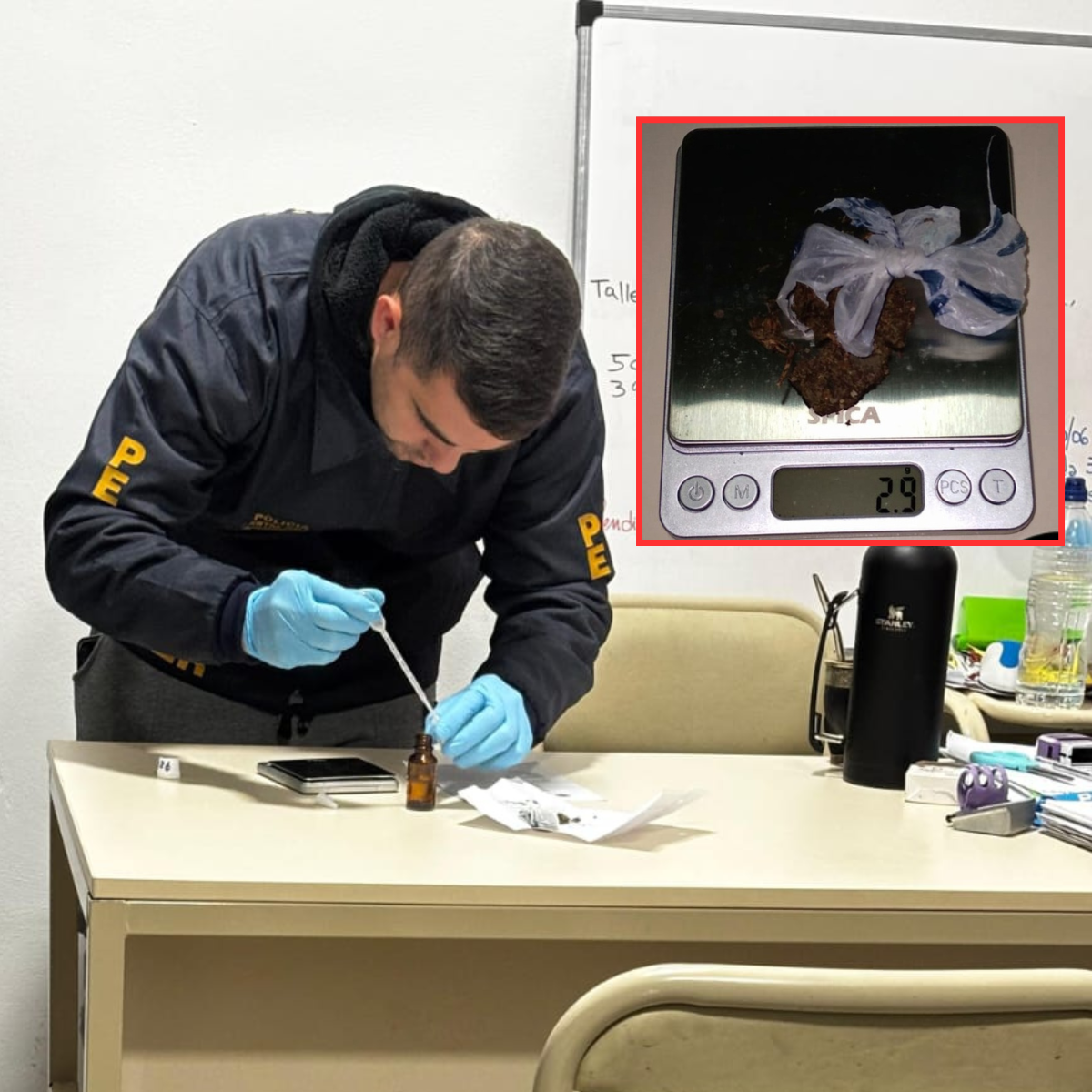 Secuestraron marihuana hallada en la Escuela French de La Paz