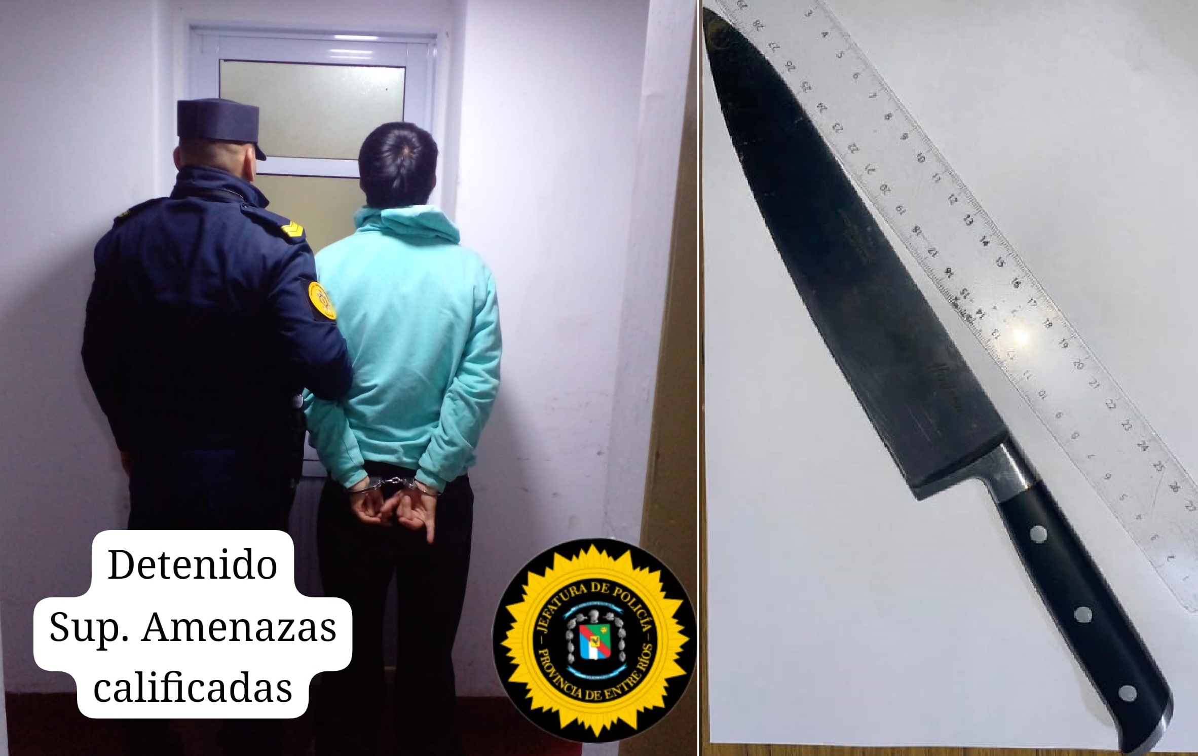 Detuvieron en Santa Elena a un hombre acusado de amenazar a una vecina con una cuchilla