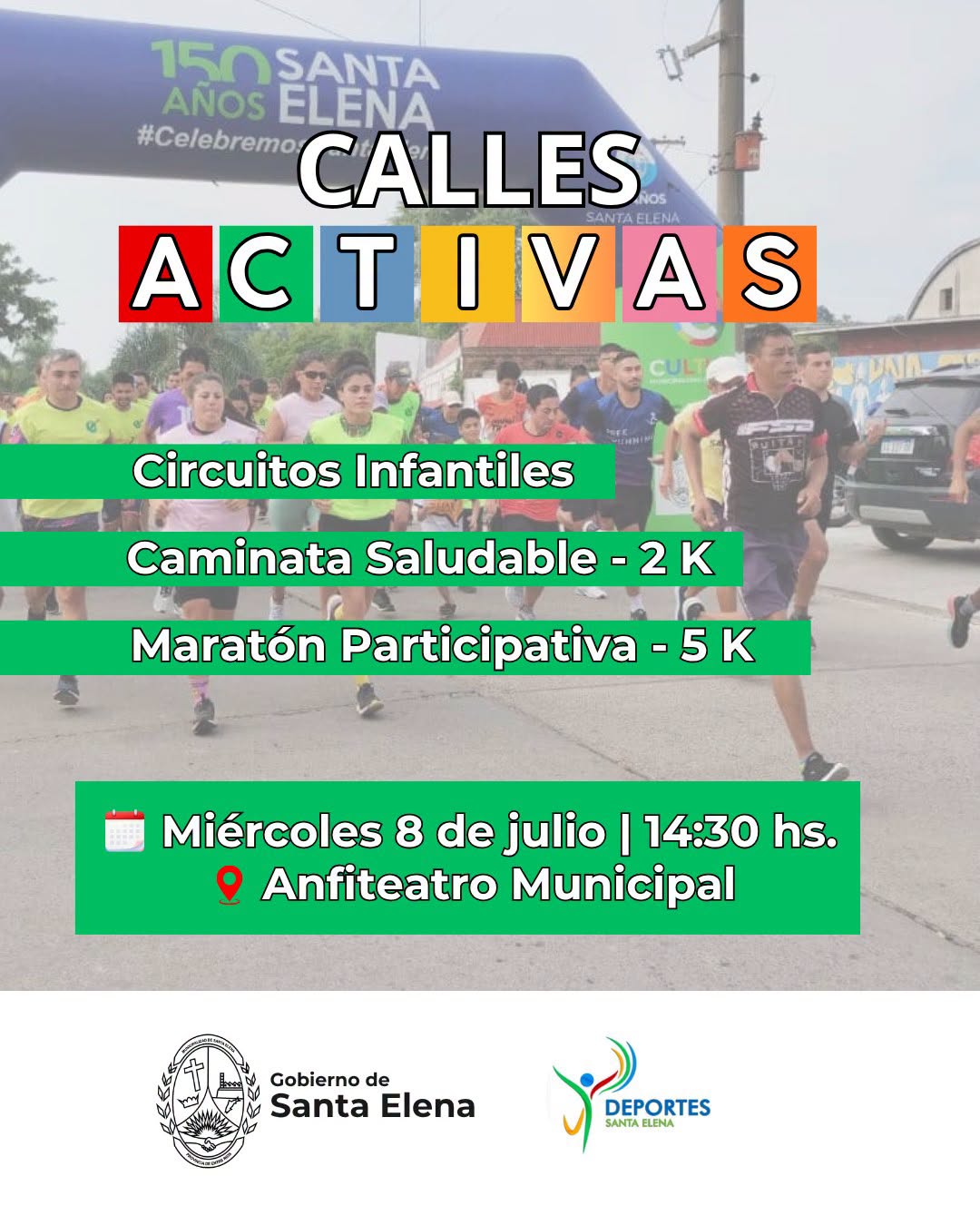 Santa Elena invita a una nueva edición de "Calles Activas"